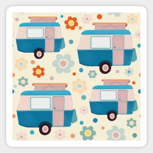 Bright Daisy Dot Vintage Caravan Pattern Sticker